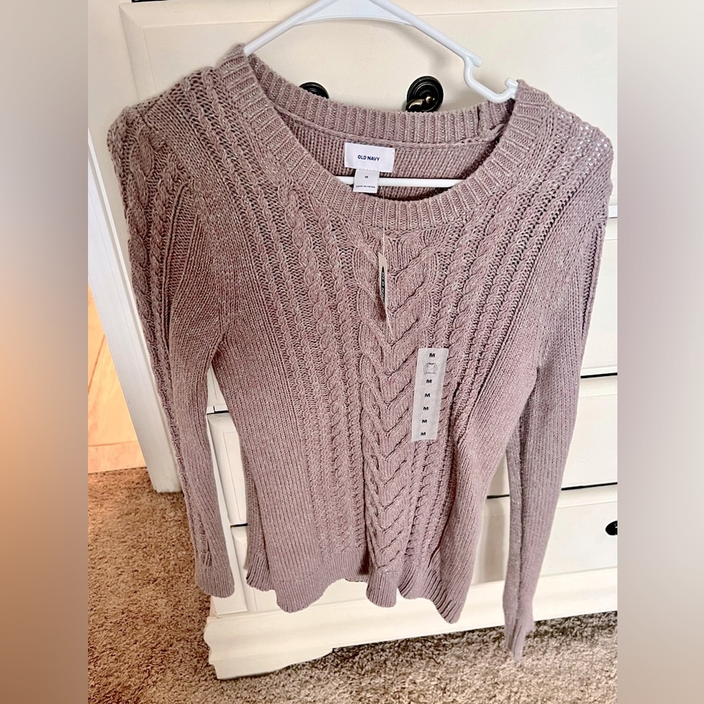 NWT Old Navy Lilac Cableknit Sweater